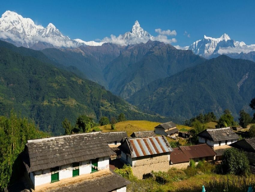 From Pokhara: Guided Tour to Visit 4 Himalayas View Point - Dhampus village: Gurung terraces, village lanes, and mountain backdrops