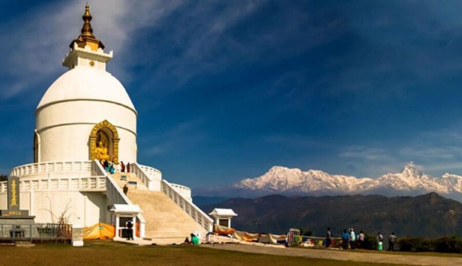 From Pokhara: Guided Tour to Visit 4 Himalayas View Point - World Peace Pagoda: a quiet stupa stop with meaning