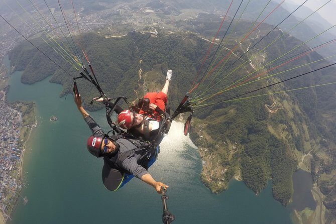 Paragliding - Up in the air: lakeside gliding and Annapurna foothills from above
